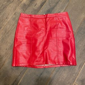 Red Leather Skirt